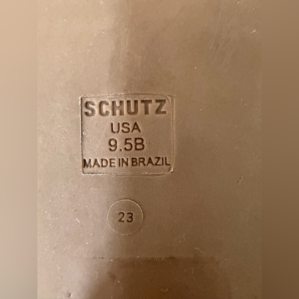 SCHUTZ Women's Enola Slides in Tan/Brown, Size 9.5 - Picture 8 of 9